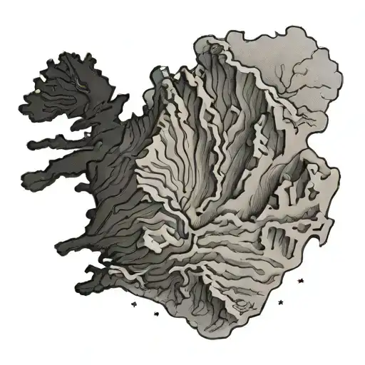 Iceland topography map tattoo design idea