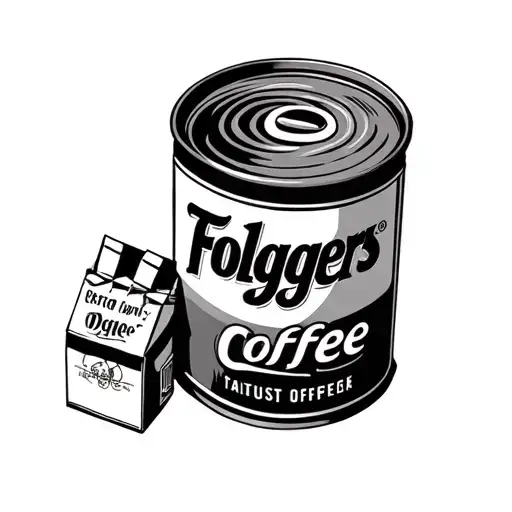 Folgers coffee can with a pack of cigarettes next to it tattoo design idea