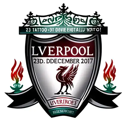 Can you design me a tattoo for my lower arm which incorporates an important date 23rd December 2017, Liverpool football  tattoo design idea