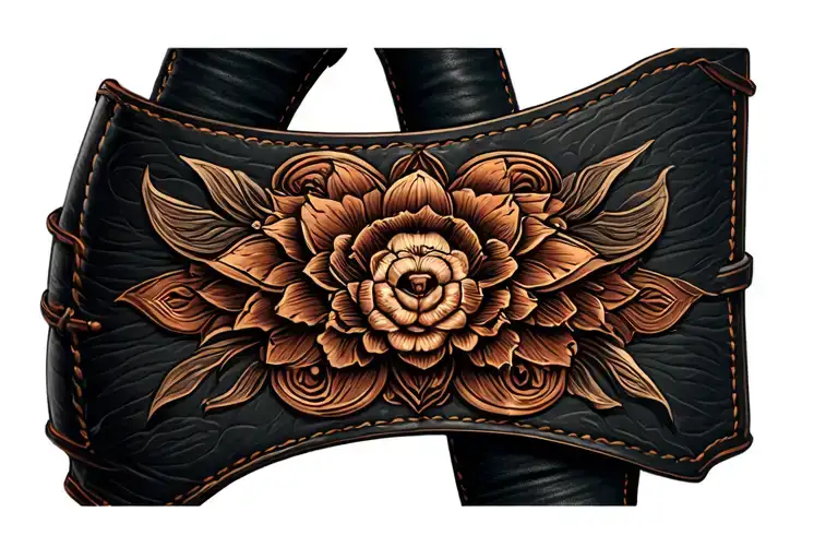 tooled leather tattoo design idea