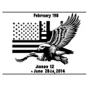 American flag with eagle and the dates February 12 1936 and June 28 2014 tattoo design idea