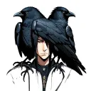 itachi with black crows tattoo design idea