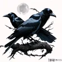 itachi with black crows tattoo design idea