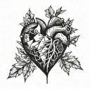 A broken heart with shattered pieces symbolizing your past experiences and struggles tattoo design idea