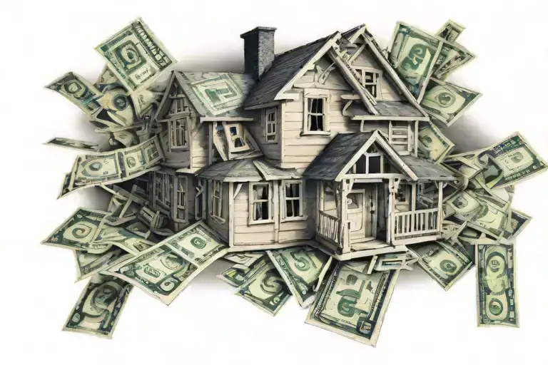 money, family, trap house tattoo design idea