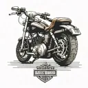 harley davidson motorcycle tattoo design idea