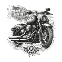 harley davidson motorcycle tattoo design idea