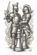 Knight and King chess pieces tattoo design idea