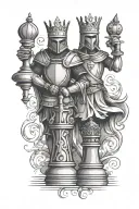 Knight and King chess pieces tattoo design idea