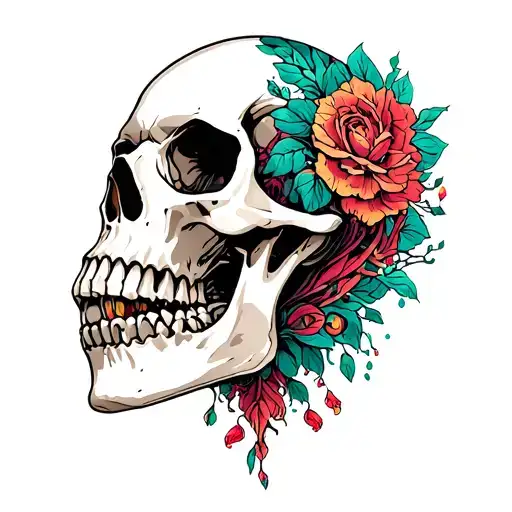 Bio mechanical skull tattoo design idea