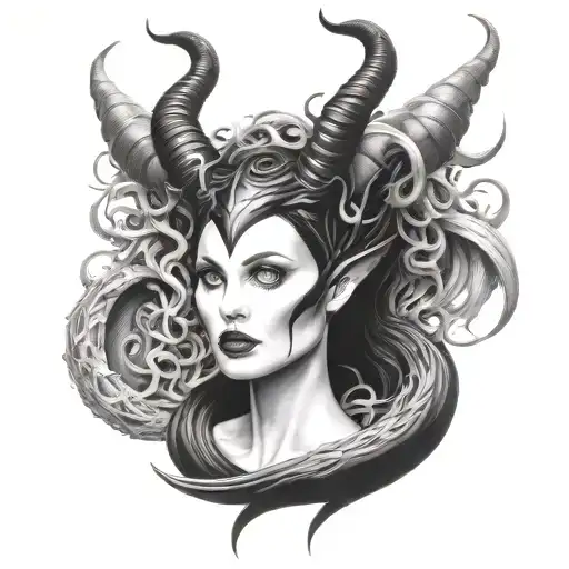 maleficent and Medusa combined together,with more medusa tattoo design idea