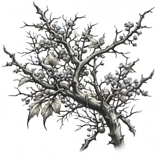 thorn branches tattoo design idea