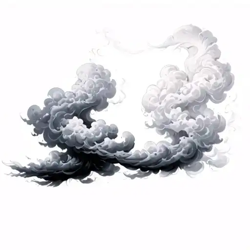 Coverup Clouds and Smoke tattoo design idea