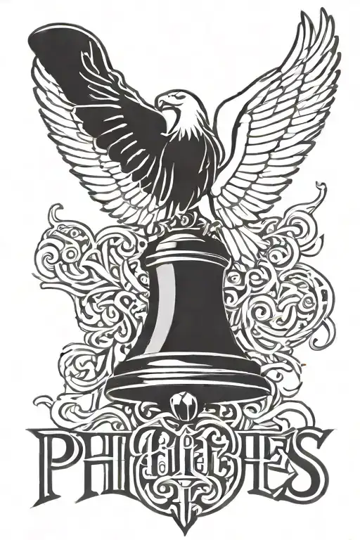 Phillies logo with liberty bell tattoo design idea