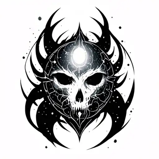 Cosmic mark. Dark presence. tattoo design idea
