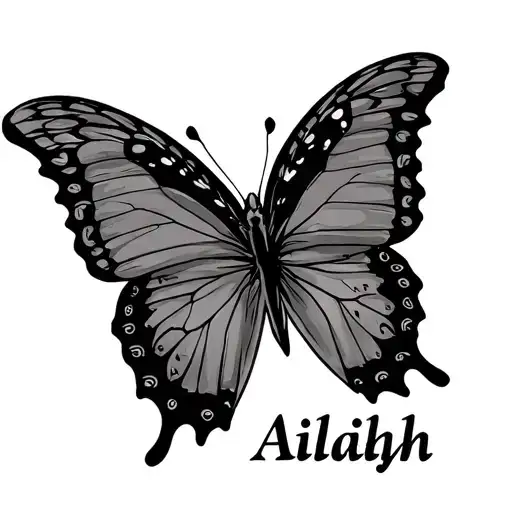 "Aaliyah " Buterflies tattoo design idea