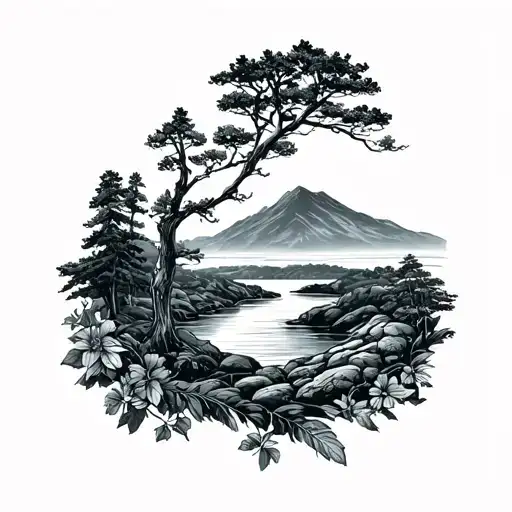 strength and Lake District recovery tattoo design idea