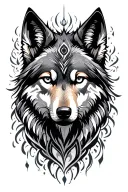 wolf spirit animal tattoo design idea
