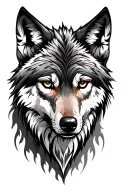 wolf spirit animal tattoo design idea
