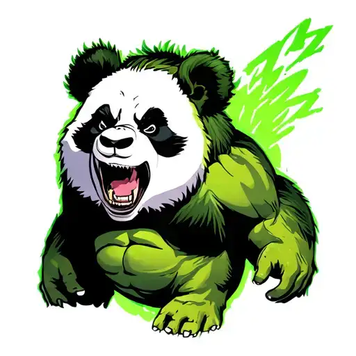 Panda Hulk tattoo design idea