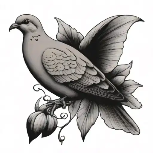 mourning dove traditional style tattoo design idea