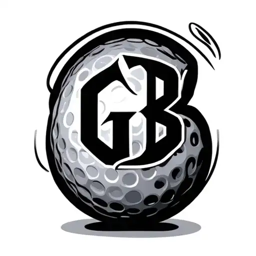A golf ball with the letters, GB inside it tattoo design idea