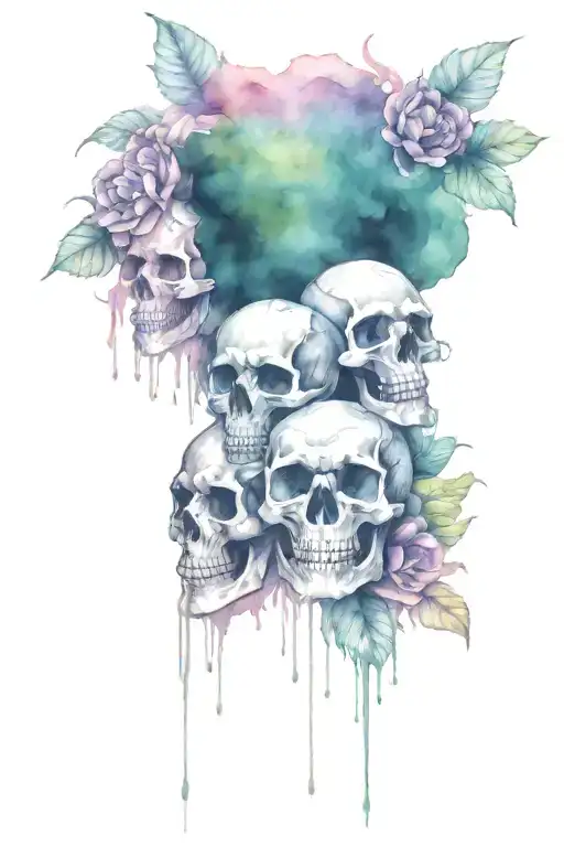 See No Evil Hear No Evil Speak No Evil skull  tattoo design idea