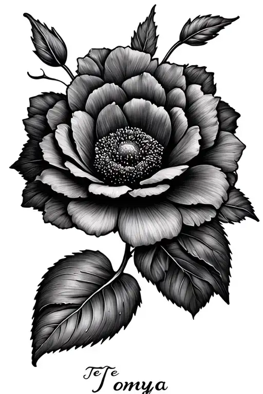 Grandma Linda , Granny , TeTe Tonya names as flowers tattoo design idea