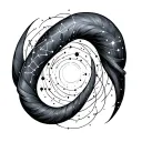 Aries constellation intertwined tattoo design idea