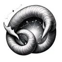 Aries constellation intertwined tattoo design idea