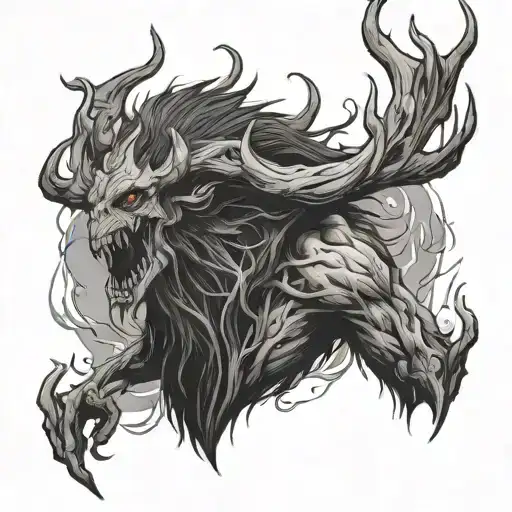 wendigo emerging tattoo design idea