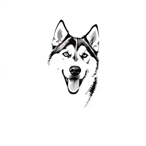 a husky dog tattoo design idea