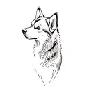 a husky dog tattoo design idea