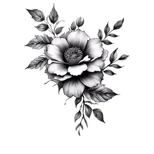 Coverup Floral tattoo design idea