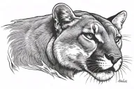 mountain lion head tattoo design idea