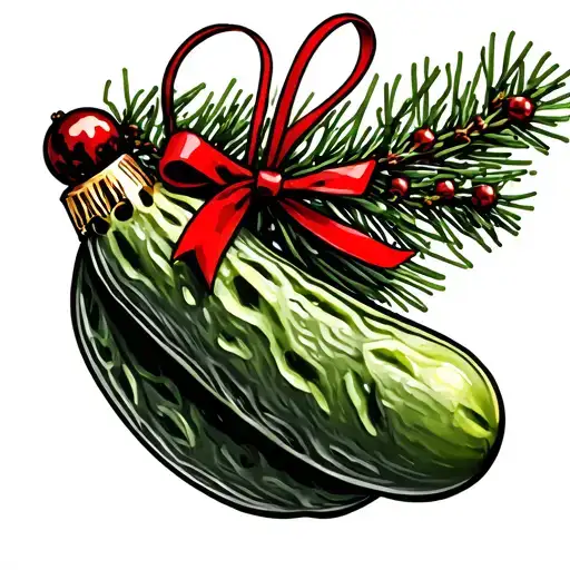 pickle Christmas ornament tattoo design idea