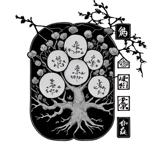 omamori family tree tattoo design idea