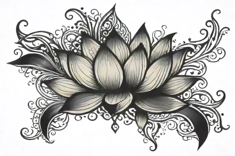 Spinal tattoo: Lotus flower tattoo design idea