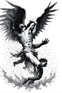 Lucifer falling from Heaven tattoo design idea