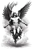 Lucifer falling from Heaven tattoo design idea