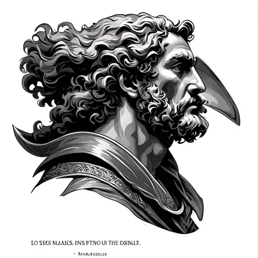 marcus Aurelius quote with a warrior tattoo design idea
