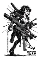 "lucy" Cyberpunk Edgerunners tattoo design idea
