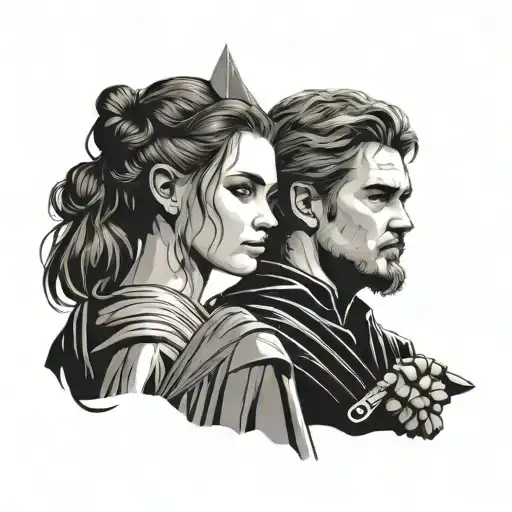minimalist anakin and Padme couples tattoo tattoo design idea