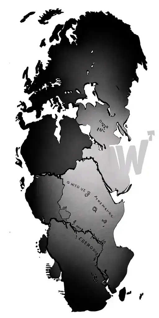 "FTW" ftw with world map tattoo design idea
