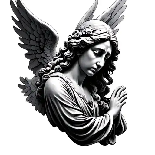 Weeping Angel rip angel grandma tattoo design idea