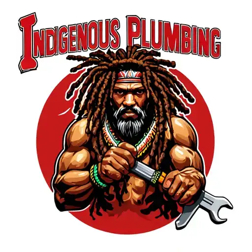 "Indigenous Plumbing " "Indigenous Plumbing " "Indigenous Plumbing " gangsta dread locks Native American holding wrench tattoo design idea