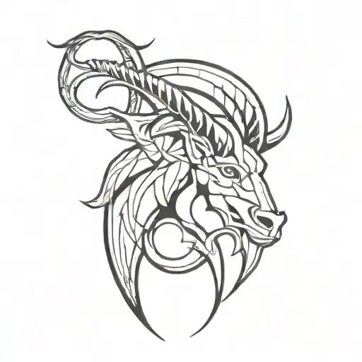 capricorn symbol tattoo design idea