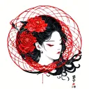 red string theory interwoven tattoo design idea