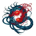 red string theory interwoven tattoo design idea