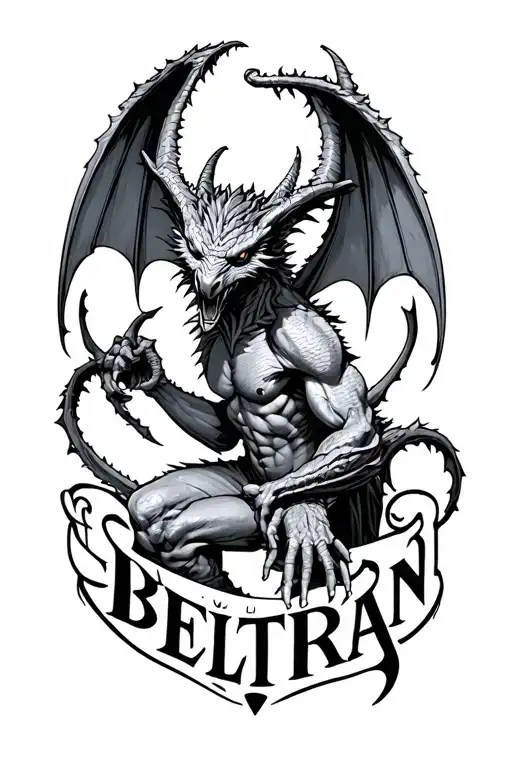 "Beltran" Protector Gargoyle tattoo design idea